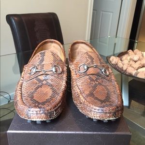 Gucci Damo Horsebit Driver (python) - size G 12